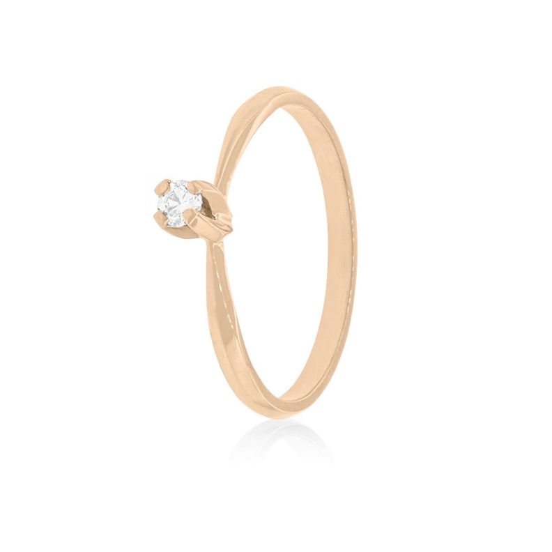 Anillo Compromiso Oro Rosado 18kt Niza Solitario de 14ptos-0