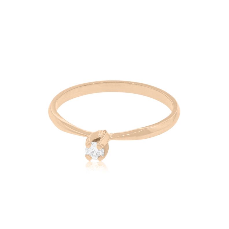 Anillo Compromiso Oro Rosado 18kt Niza Solitario de 14ptos-2