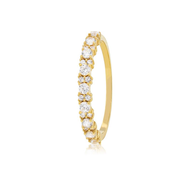 Anillo Compromiso de Oro 18Kt Dos Intercalado Circones-0
