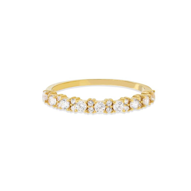 Anillo Compromiso de Oro 18Kt Dos Intercalado Circones-2