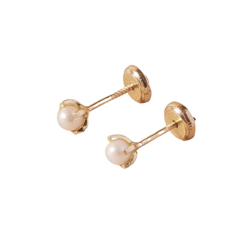 Aros de Oro 18kt Perla Cultivada 4 Grifas 3,0mm-3,5mm-1