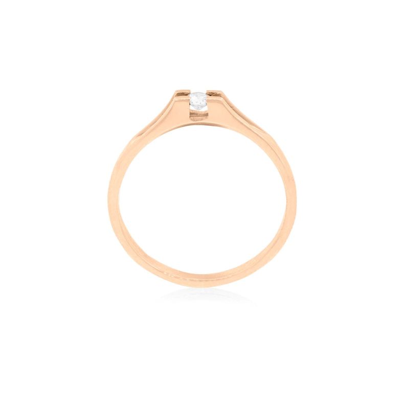 Anillo Compromiso Oro Rosado 18kt  Milán 1x12ptos Diamante-1