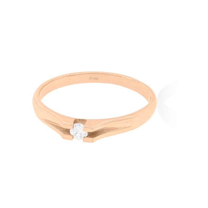 Anillo Compromiso Oro Rosado 18kt  Milán 1x12ptos Diamante-2