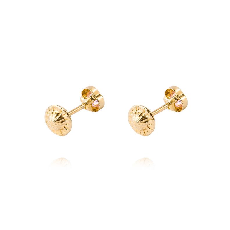 Aros de Oro 9kt Corazón Fluido Rosa Francia-2