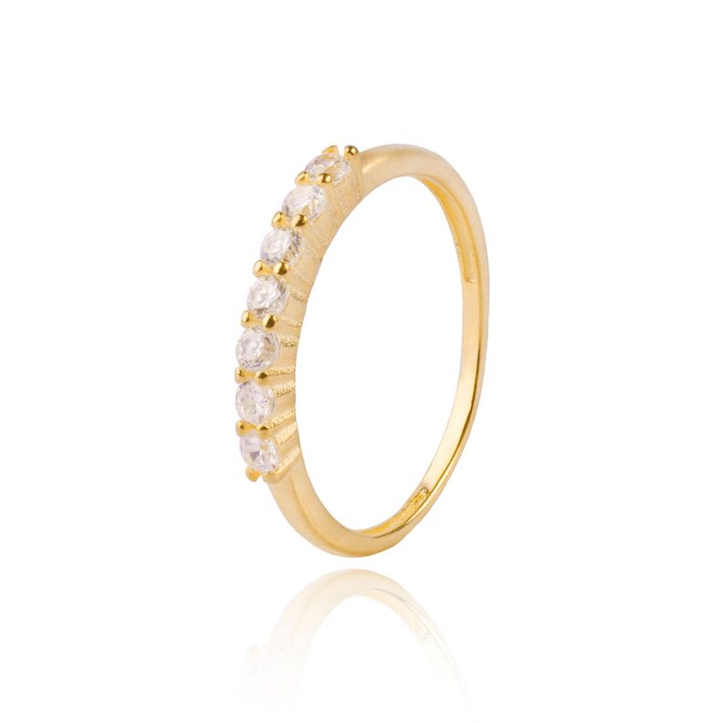 Anillo de Plata Esterlina 925 Siete Circones Revestido en Oro-0