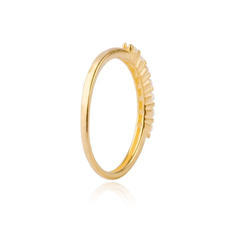 Anillo de Plata Esterlina 925 Siete Circones Revestido en Oro-1