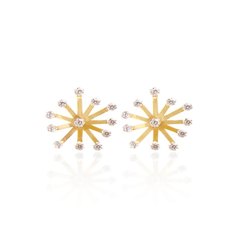 Conjunto de Aros y Collar de Oro 18 kt Modelo Estrella-1