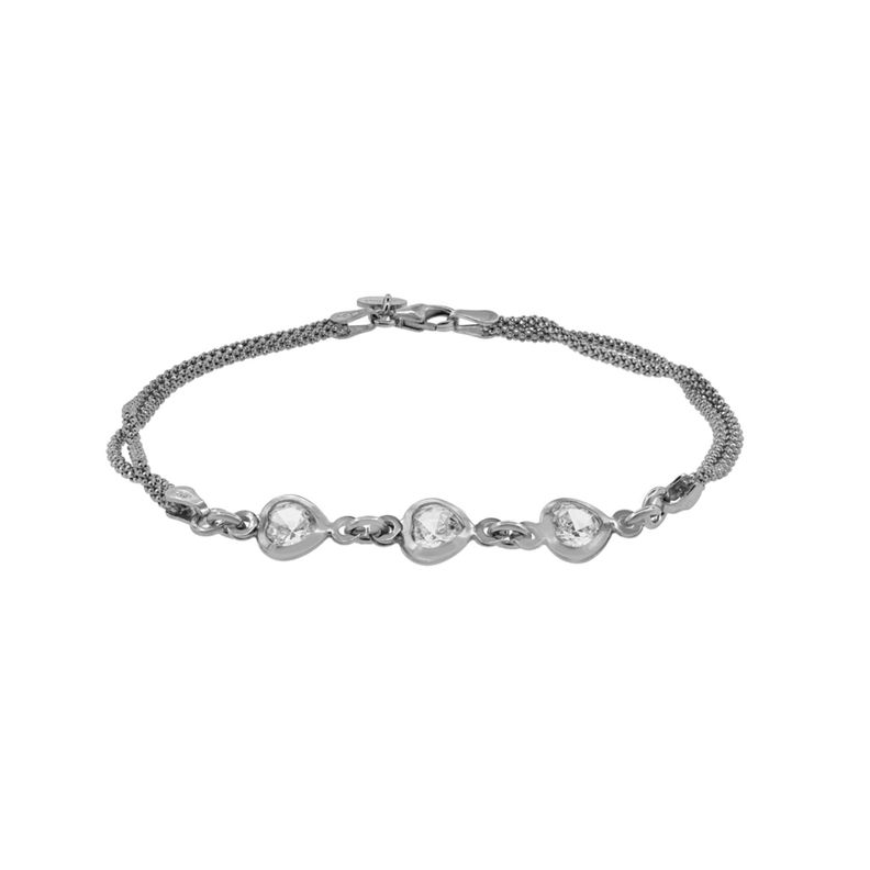 Pulsera de Plata Esterlina 925 Triple Circonita-1