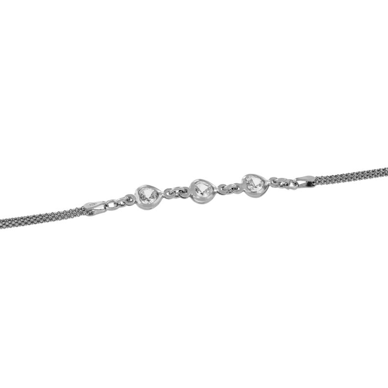 Pulsera de Plata Esterlina 925 Triple Circonita-2