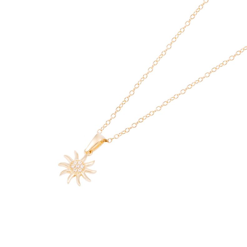 Collar de Oro de 18kt Circonitas Sol-0