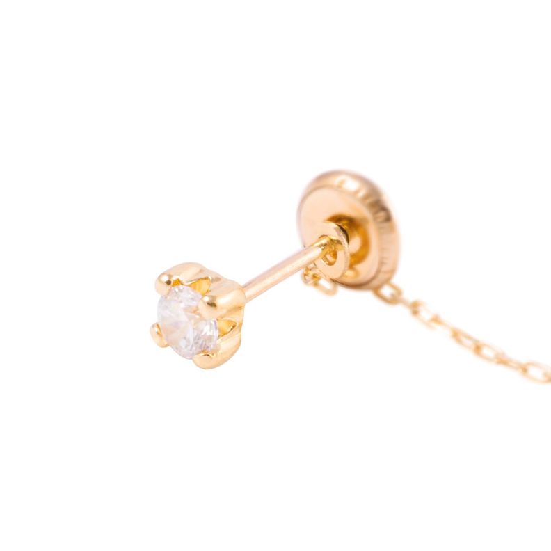 Piercing de Oro de 9kt Circón y cruz con colgante-2