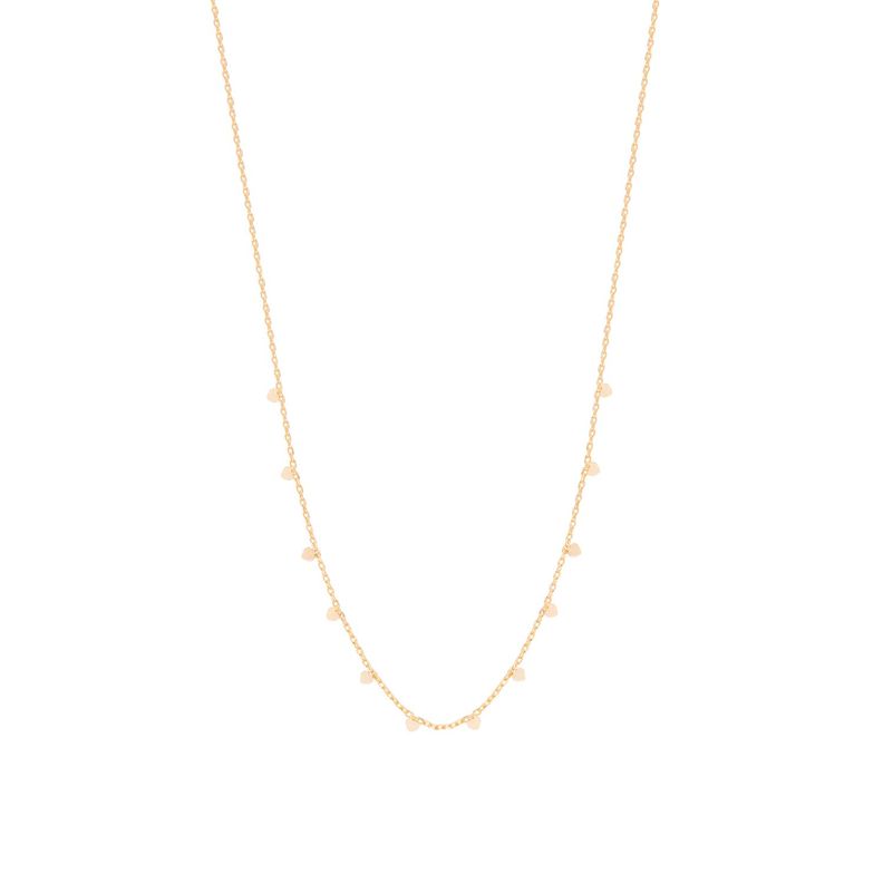 Collar Plata Esterlina 925 Choker Corazones Revestido Oro 14kt-0