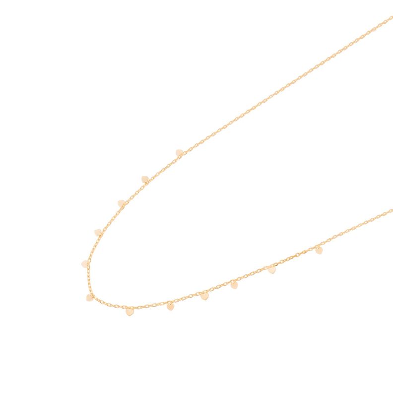Collar Plata Esterlina 925 Choker Corazones Revestido Oro 14kt-1