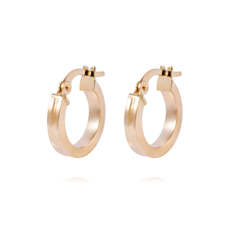 Aros de Oro 18kt Argolla 14 MM-0