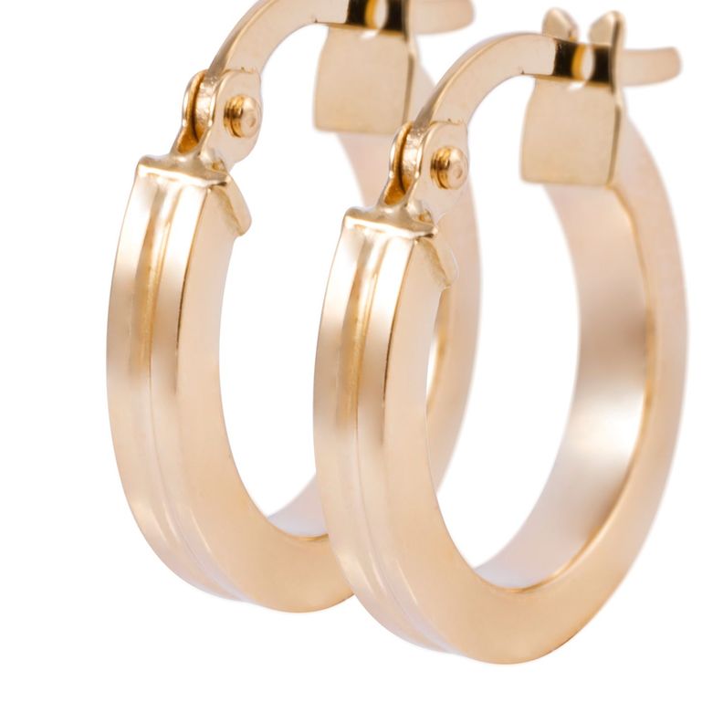 Aros de Oro 18kt Argolla 14 MM-1