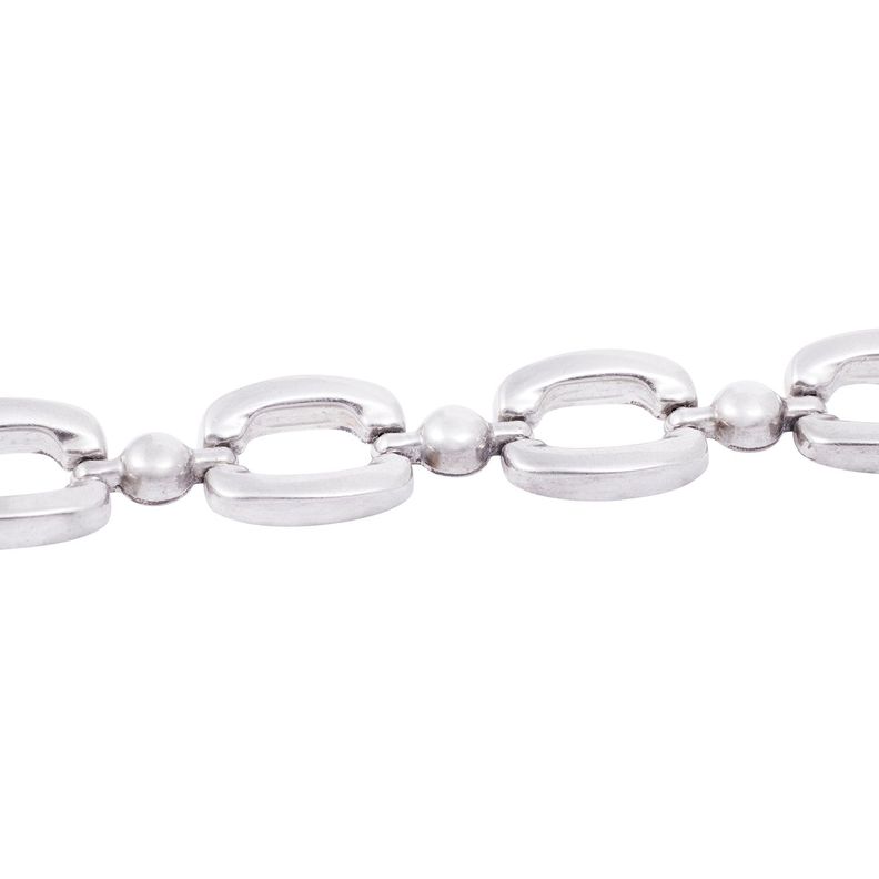 Pulsera de Plata Esterlina 925 Eslabones Geometricos-1