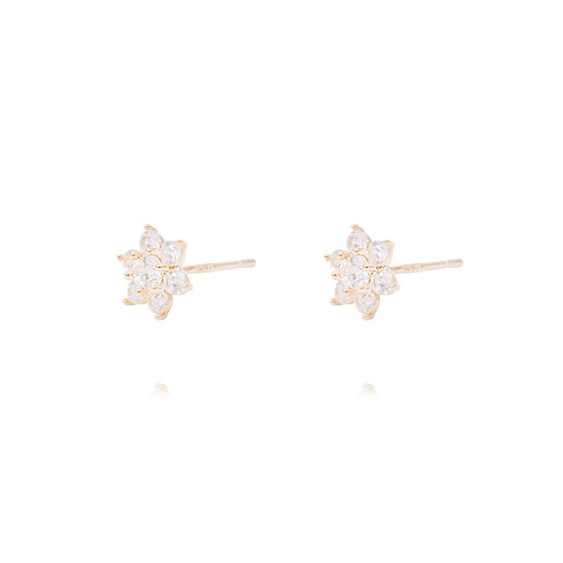 Aros Oro Amarillo 18kt Flor Delicada-0