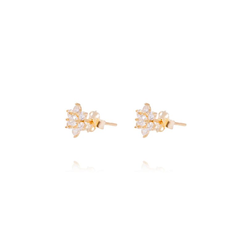 Aros Oro Amarillo 18kt Flor Delicada-1