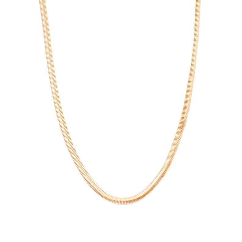 Collar de Plata Esterlina 925 Rígido Bañado en Oro 14kt-0