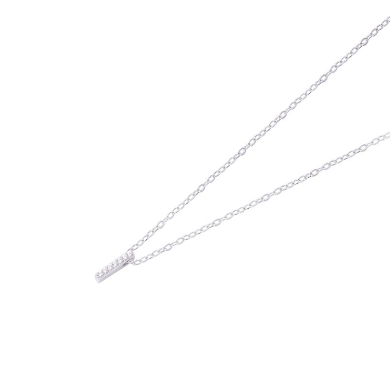 Collar de Plata Esterlina 925 Dije Letra I Circón-1