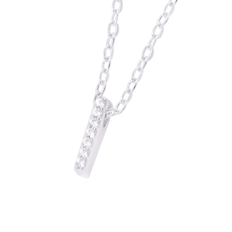 Collar de Plata Esterlina 925 Dije Letra I Circón-2