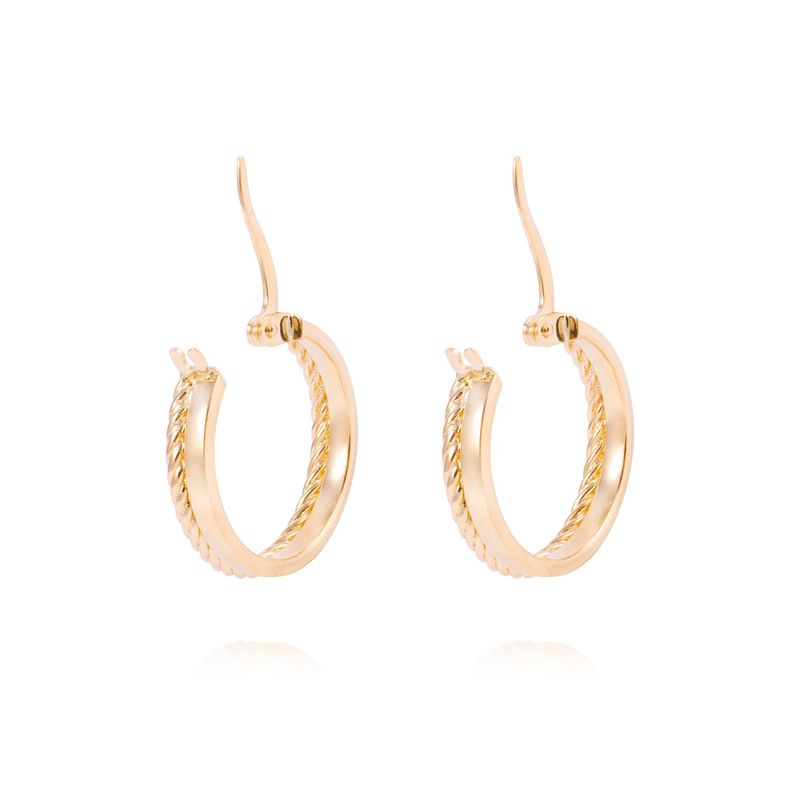 Aros de Oro 18kt Argolla Cadeneta-2