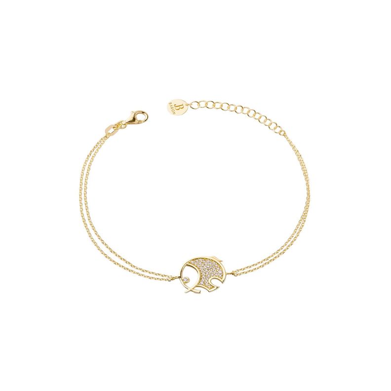 Pulsera Plata Esterlina 925 Revestido en Oro 18kt  Elefante-0