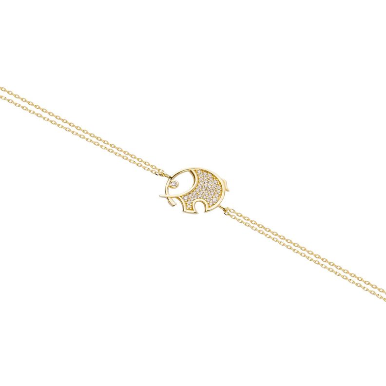 Pulsera Plata Esterlina 925 Revestido en Oro 18kt  Elefante-1