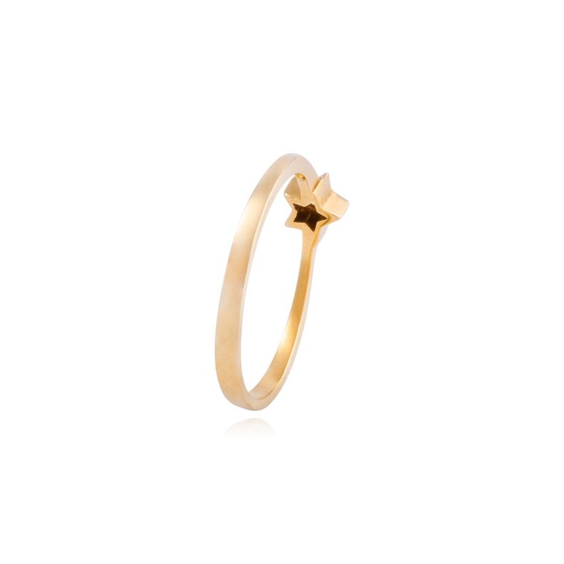 Anillo Compromiso Oro Amarillo 18kt Diamantes 2Pts Estrella-2