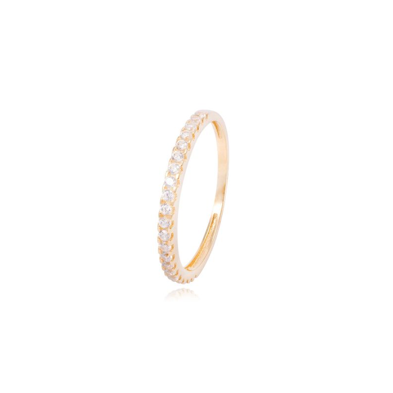 Anillo Compromiso de Oro de 18kt medio cintillo tradicional-0
