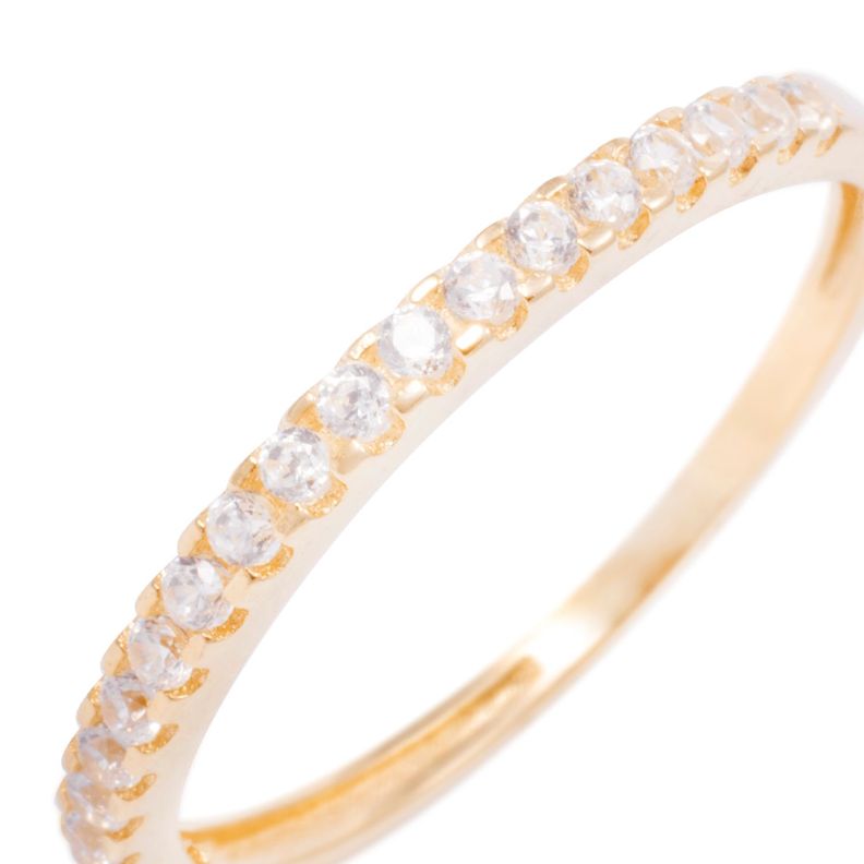 Anillo Compromiso de Oro de 18kt medio cintillo tradicional-1