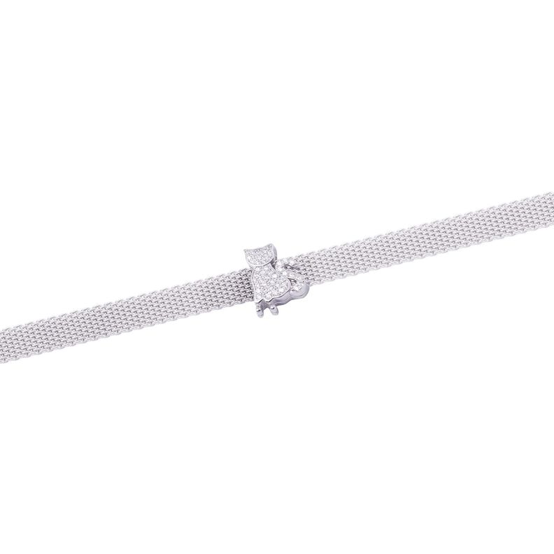 Dije de Plata broche Gato con Circonita-2