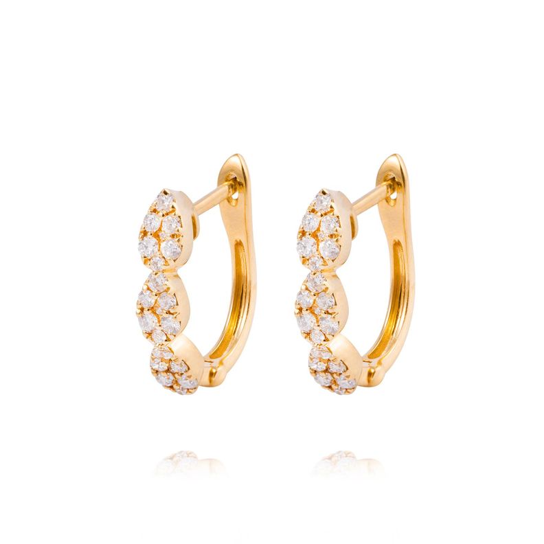 Aros de Oro 18 kt Eslabones con 43 puntos de diamante-0