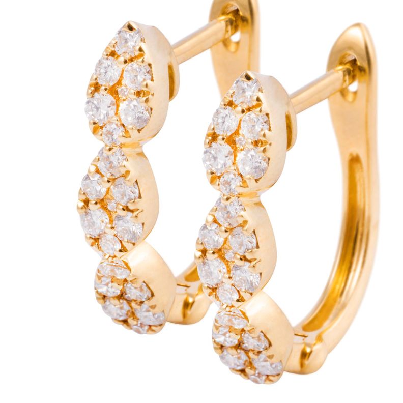 Aros de Oro 18 kt Eslabones con 43 puntos de diamante-1