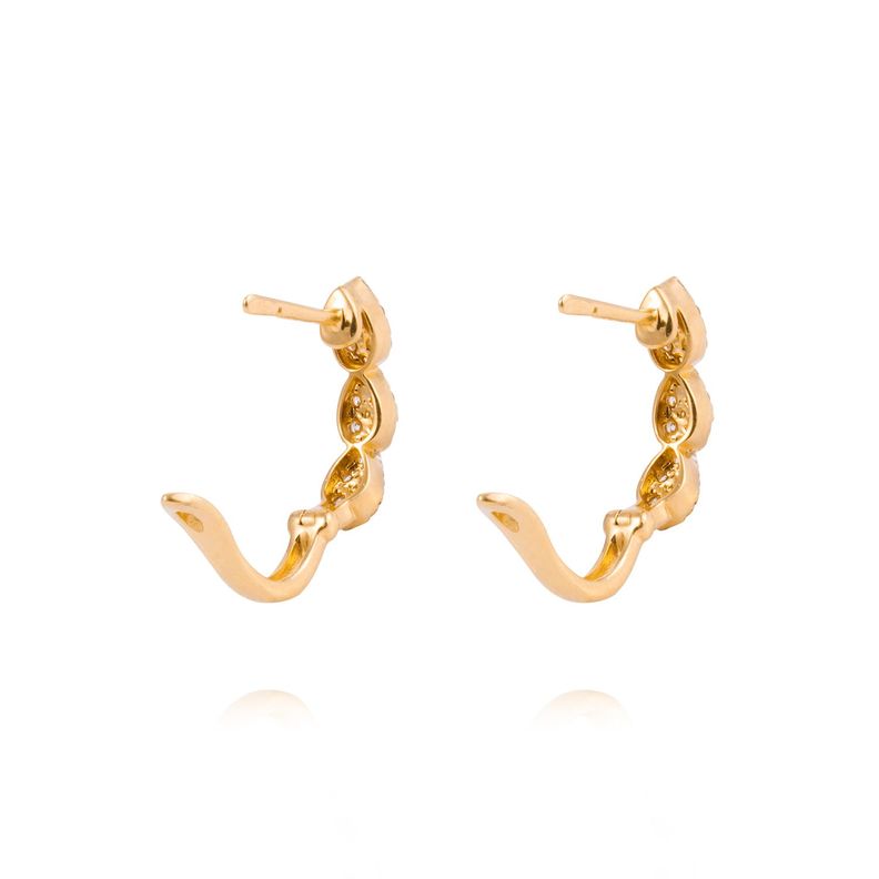 Aros de Oro 18 kt Eslabones con 43 puntos de diamante-2