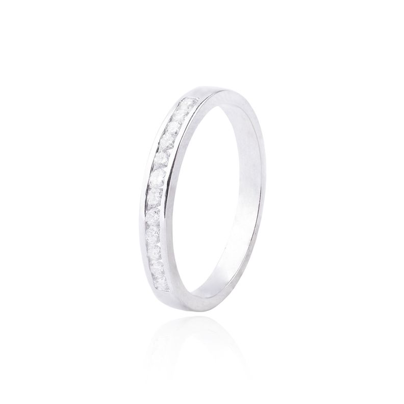 Anillo de Oro 18kt con Diamantes 26pts Modelo Riel Corte Brillante-0