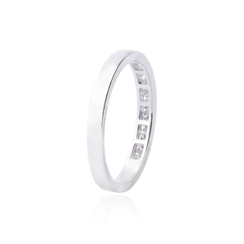 Anillo de Oro 18kt con Diamantes 26pts Modelo Riel Corte Brillante-2