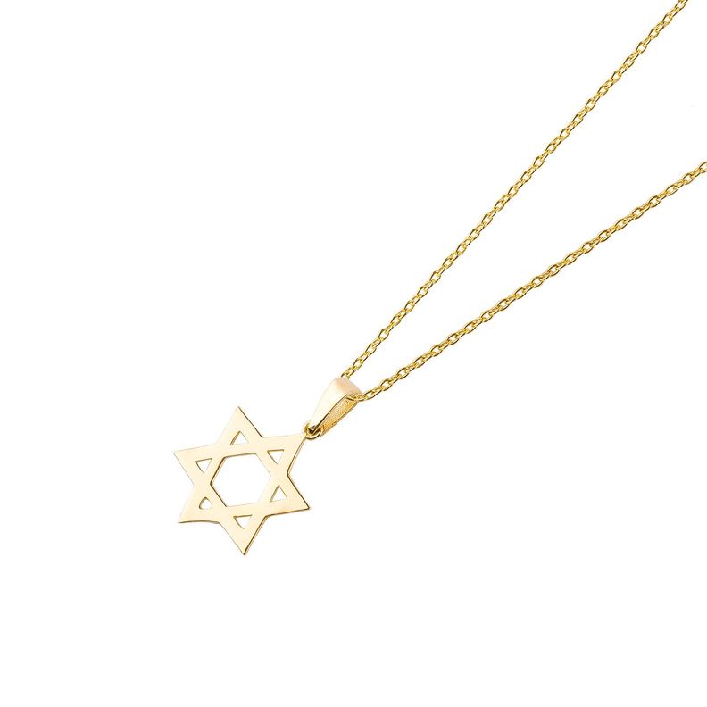 Collar de Oro 18kt Estrella de David-0