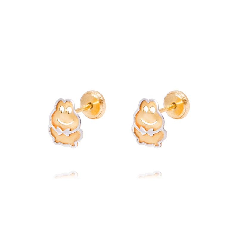 Aros Oro Bicolor 18kt Sapitos-1