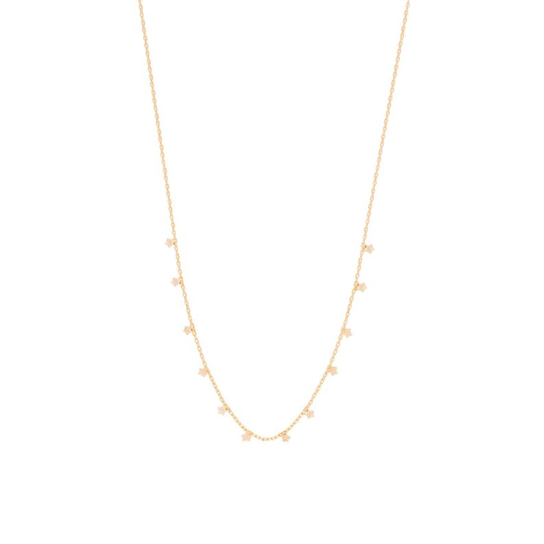 Collar de Plata Esterlina 925 Choker estrella Bañado en Oro 14kt-0