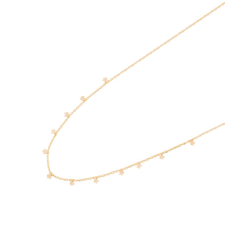 Collar de Plata Esterlina 925 Choker estrella Bañado en Oro 14kt-1
