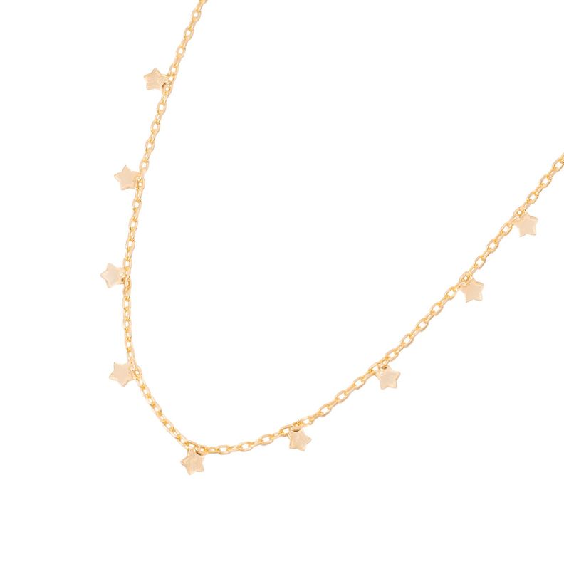 Collar de Plata Esterlina 925 Choker estrella Bañado en Oro 14kt-2