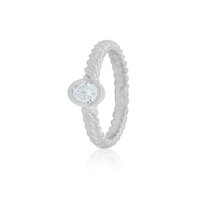 Anillo de Plata Esterlina 925 Nudo Circon-0