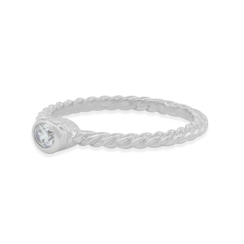 Anillo de Plata Esterlina 925 Nudo Circon-1