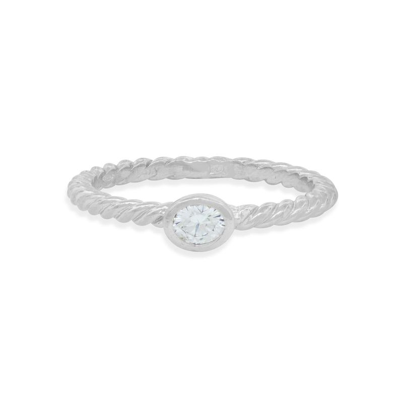 Anillo de Plata Esterlina 925 Nudo Circon-2