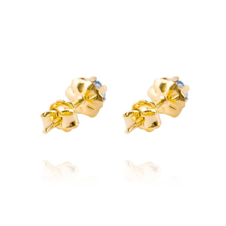 Aros de Oro 18kt Agua Marina de 5mm con Seis grifas-2