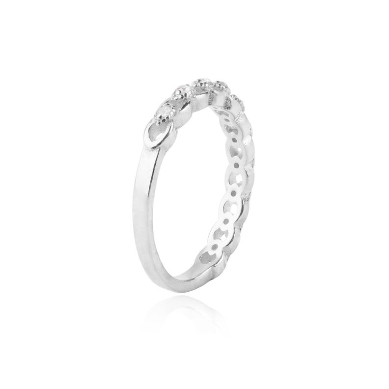 Anillo de Plata Esterlina 925 Circon Trenzado-2