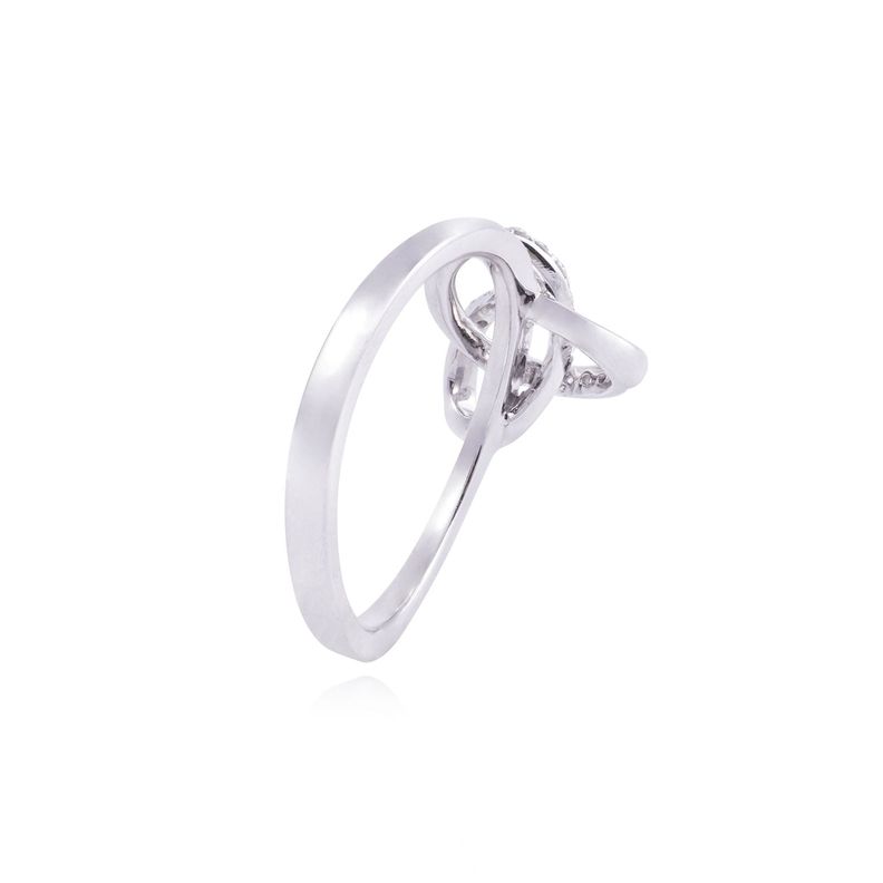 Anillo Compromiso de Oro de 18kt Nudo 13 puntos de diamante-2