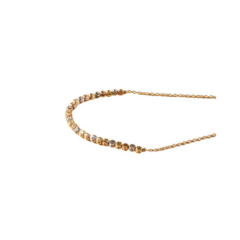 Pulsera de Oro 18kt Bolitas Unidas Tricolor-1