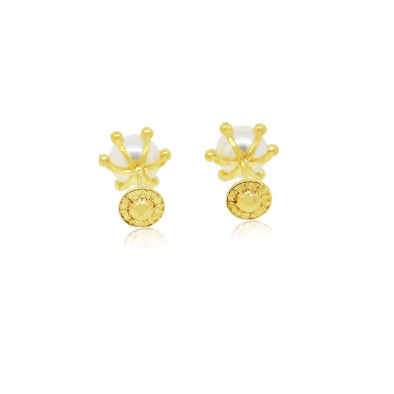 Aros de Oro 18kt PC Perla de 7,0mm-1